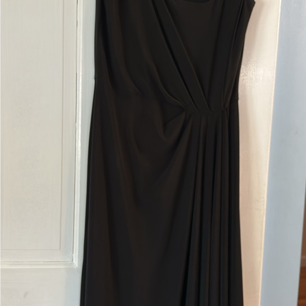 Lauren Ralph Lauren Black Pleated One Shoulder Dress